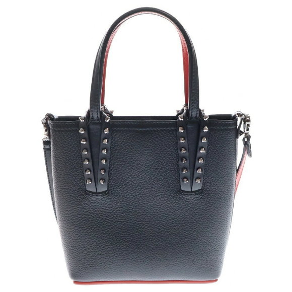 Christian Louboutin Crossbody Leather Cabata Studded Red Black - Picture 1 of 6